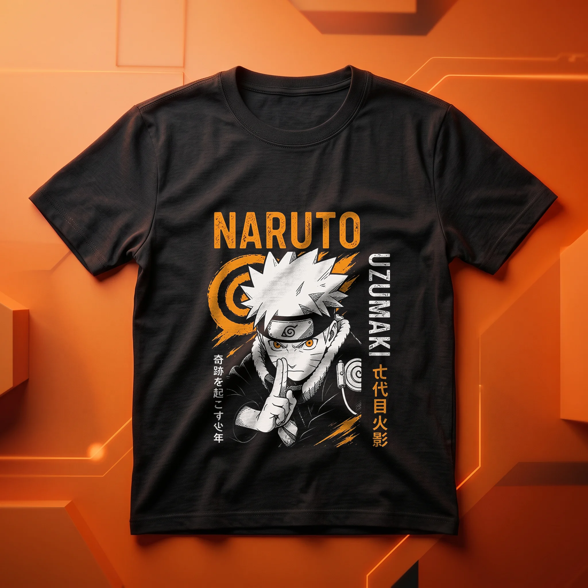 naruto-jutsu-pose-tshirt-main تیشرت طرح ناروتو جوتسو انیمه ناروتو روی موکاپ لباس برند نقش پوش